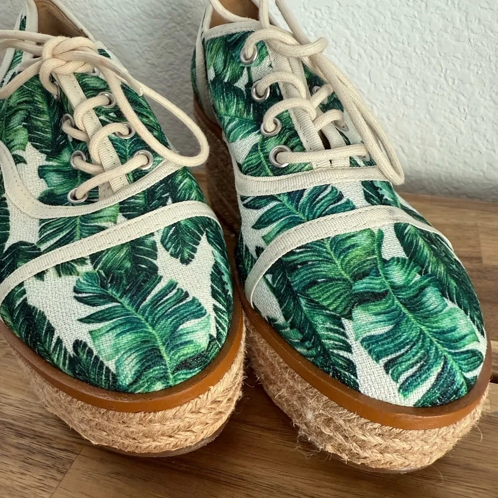 SCHUTZ- Tropical Leaf Print Espadrille Sneakers 6B
